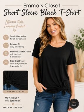 Emma’s Closet Short Sleeve Black T-Shirt